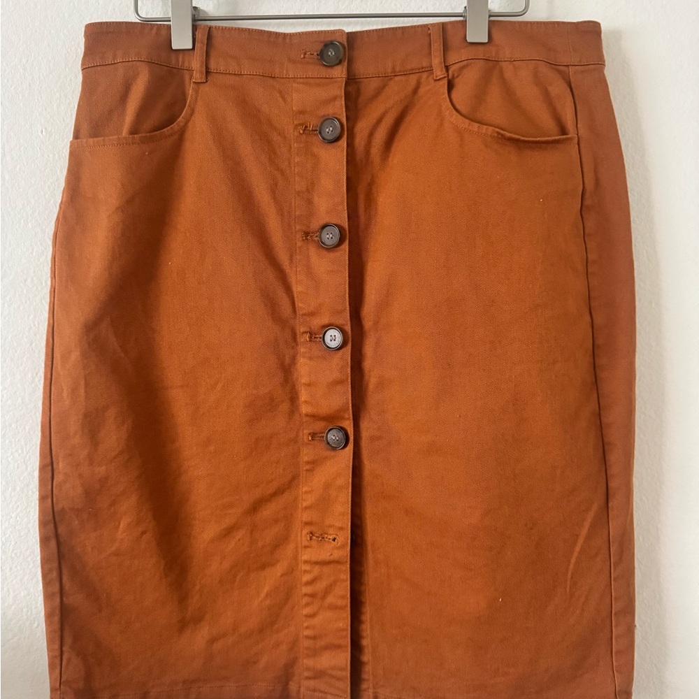 LOFT Women's Orange Pencil Skirt